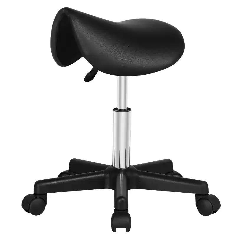 Rolling Saddle Stool Hydraulic Adjustable Salon Chair