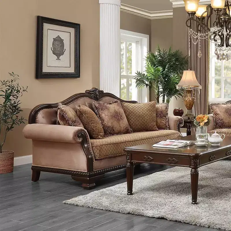 Chateau De Ville Sofa with Nailhead Trim ; Wood Carving - Acme Furniture