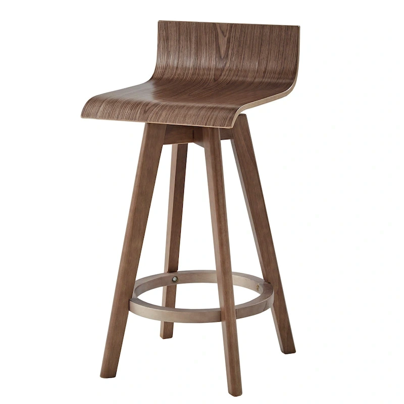 Ellery Mid-Century Modern Swivel Wood Stool (Set of 2) iNSPIRE Q Modern