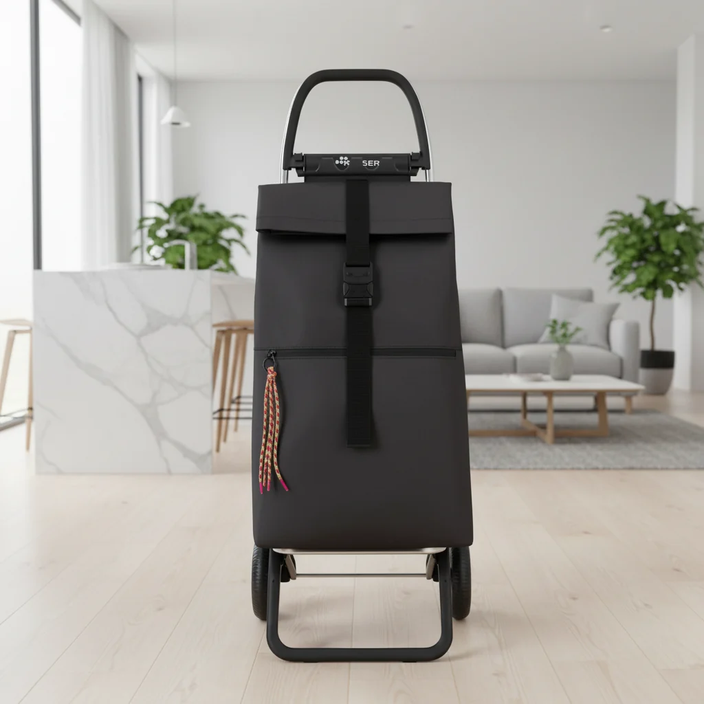 2L Big Tweed 2 Wheel Foldable Shopping Cart