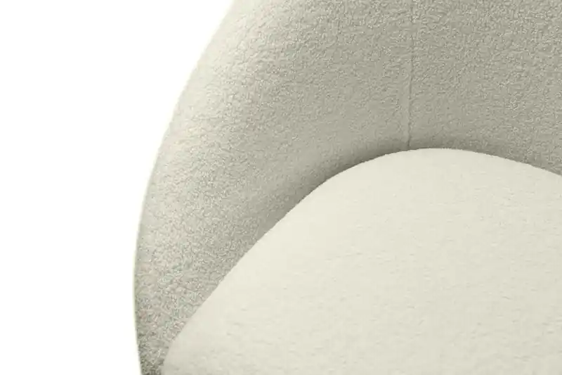 28.7 Chenille Boucle Fabric Curved Accent Chair with Removable Seat Cushion