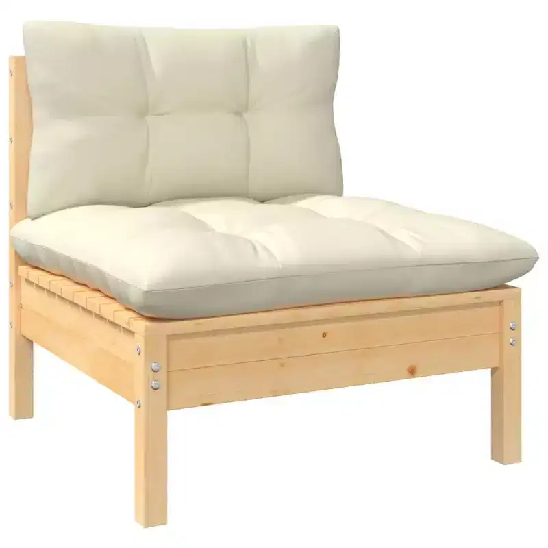 vidaXL Modular Patio Lounge Set with Cushions and Solid Pinewood