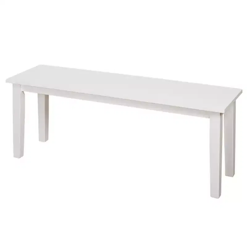 Farmhouse Bench White: Rubberwood, Modern Style, Entryway & Bedroom Seating