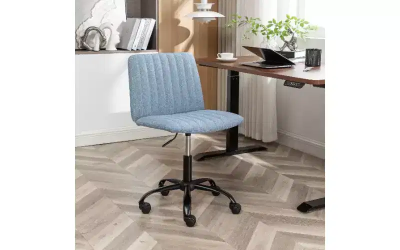 360 Swivel Chair Height Adjustable Ergonomic Office Chair, Fabric Home Office Desk Chair with Thick Foam Padding & Sturdy Metal Base
