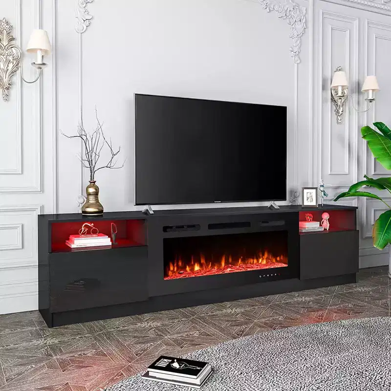 EROMMY TV Stand for TVs up to 80 with Fireplace