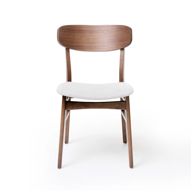 Fabric-upholstered Wood Dining Chairs (Set of 2) by Christopher Knight