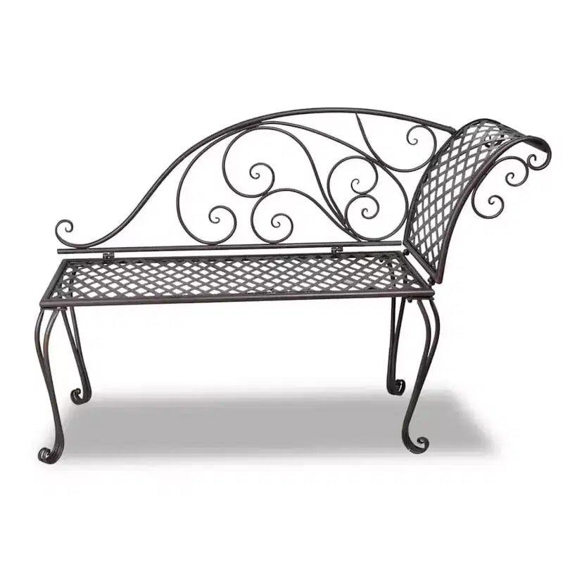 vidaXL Garden Bench Antique brown Steel Standard Durable Garden Bench