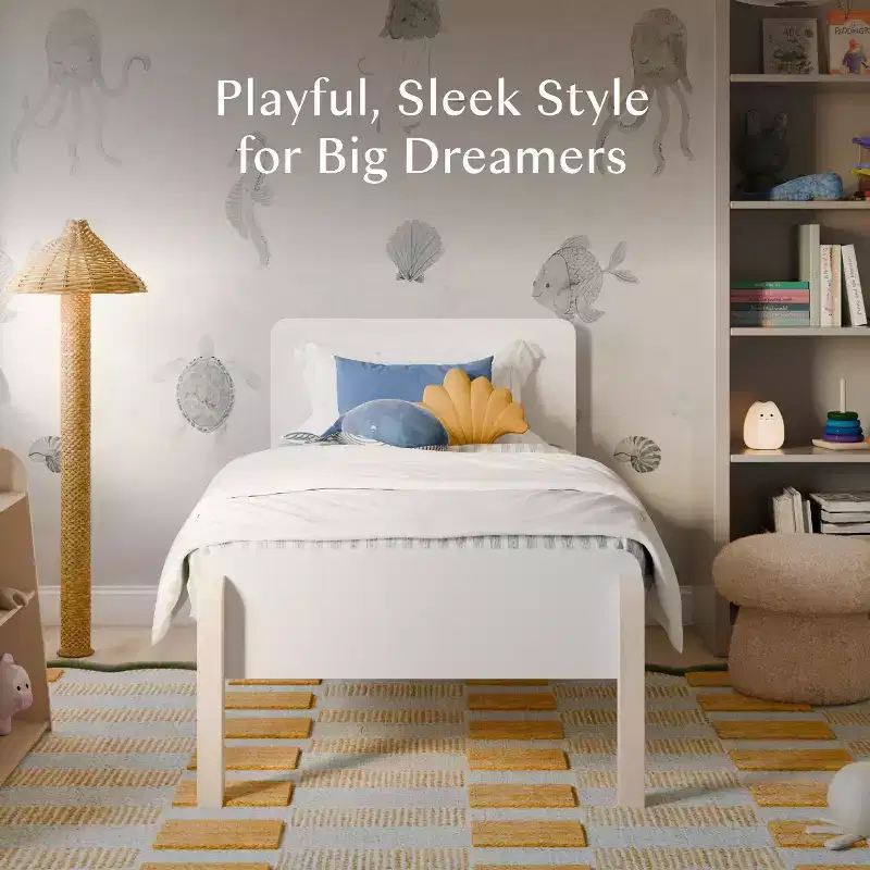 Twin Bed - White and Washed Natural