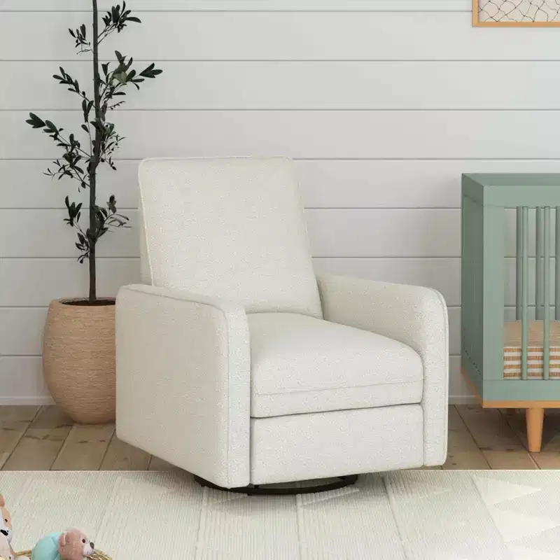 daVinci Penny Recliner and Swivel Glider - Ivory Boucle