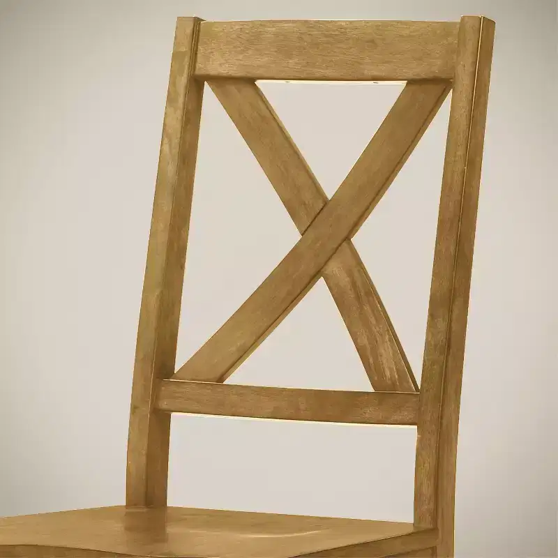 Solid Wood Cross-Back Dining Chair of 18.5 W x 21.4 D x 38.4 H