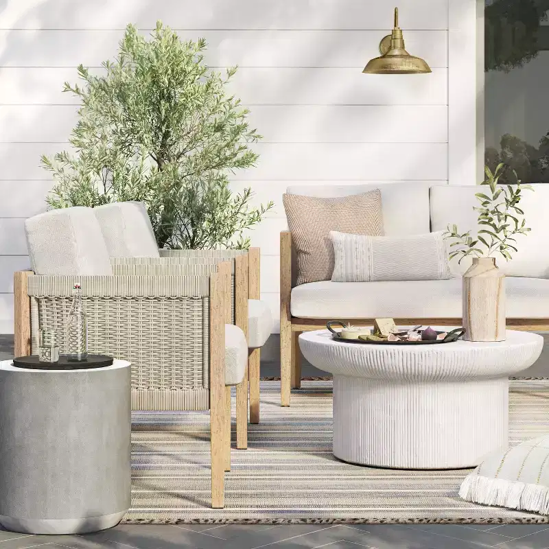 2pc Steel Pasadena Outdoor Club Patio Chairs Gray - Threshold™ designed with Studio McGee