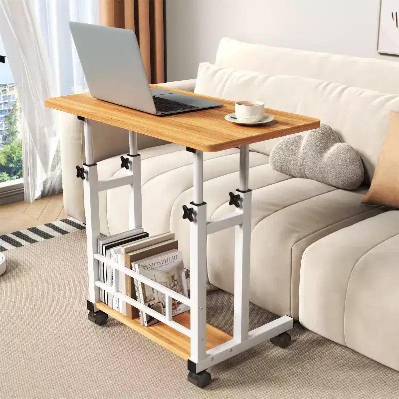 Mobile Adjustable Desk for Bedside or Dorm, 80x40cm Laptop, Study, and Dining Table for Home or Bedroom