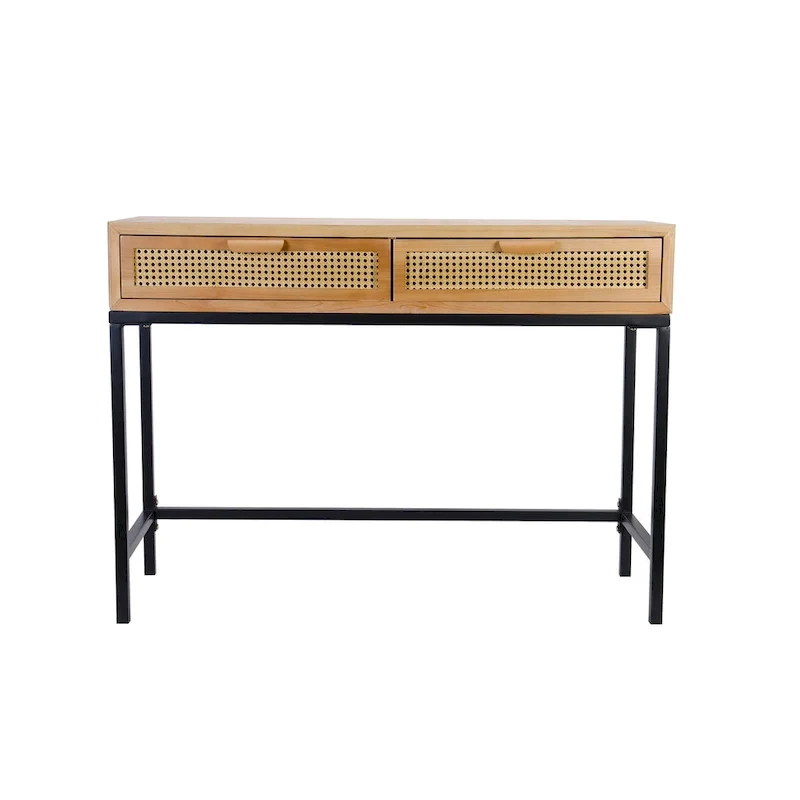 COZAYH 44 Woven Front Modern Farmhouse Console Table Sofa
