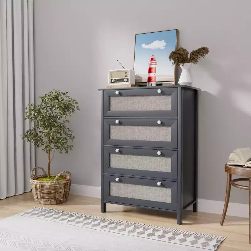 HYLEORY Dresser for Bedroom, 27.55''W Dresser with 4 Drawers, Modern Chest of Drawers, Large Capacity Dresser, Storage Cabinet for Bedroom, Hallway