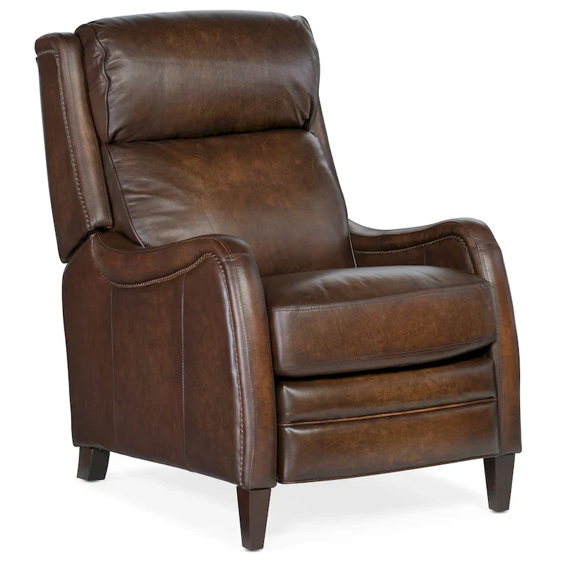 Manual Push Back Leather Recliner