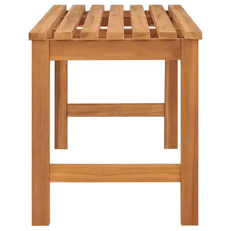Bench Brown Solid Teak Wood 45 in Strong Bench Rectangular