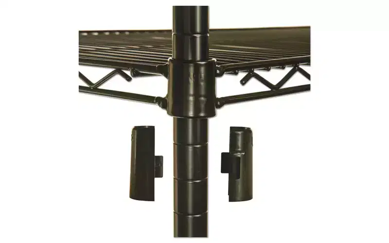 Alera NSF Certified 4-Shelf Wire Shelving Kit with Casters, 48w x 18d x 72h, Black