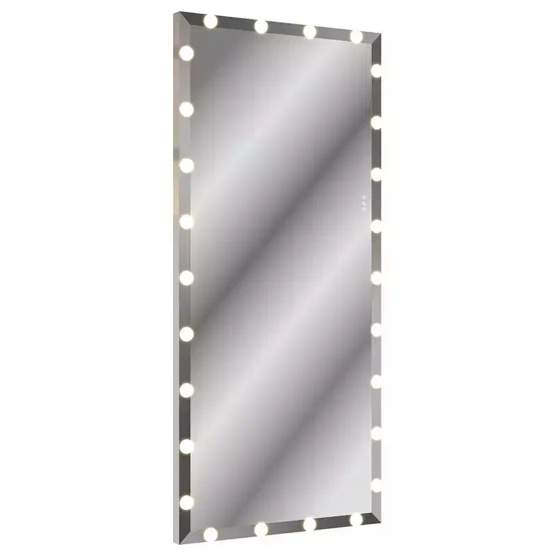 Full Length Mirror With Lights Oversized FullStanding Floor Mirror For Dressing Room Bedroom Silver,