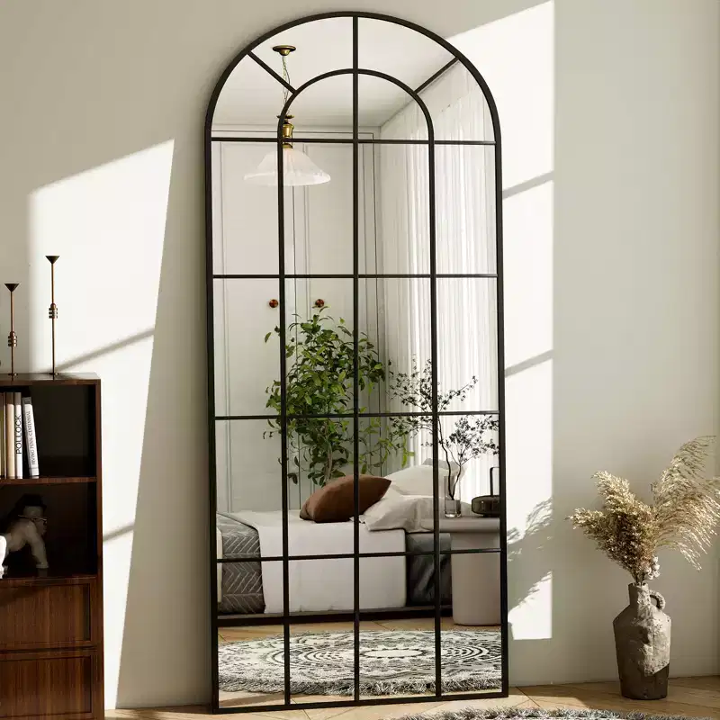 BEAUTYPEAK Window Panel 65x23 Floor Mirror Arched Full Length Mirrors