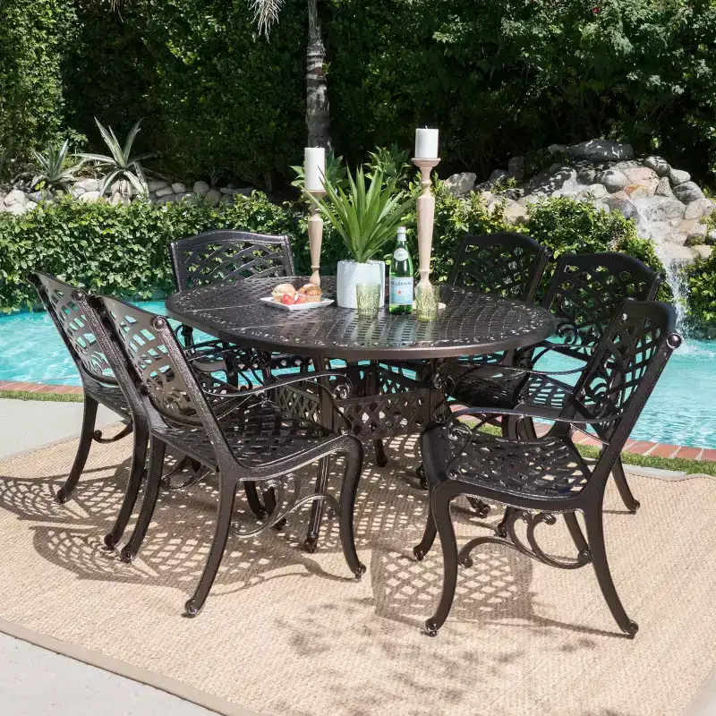 Christopher Knight Home Windley Outdoor Aluminum 7 Piece Expandable Dining Set
