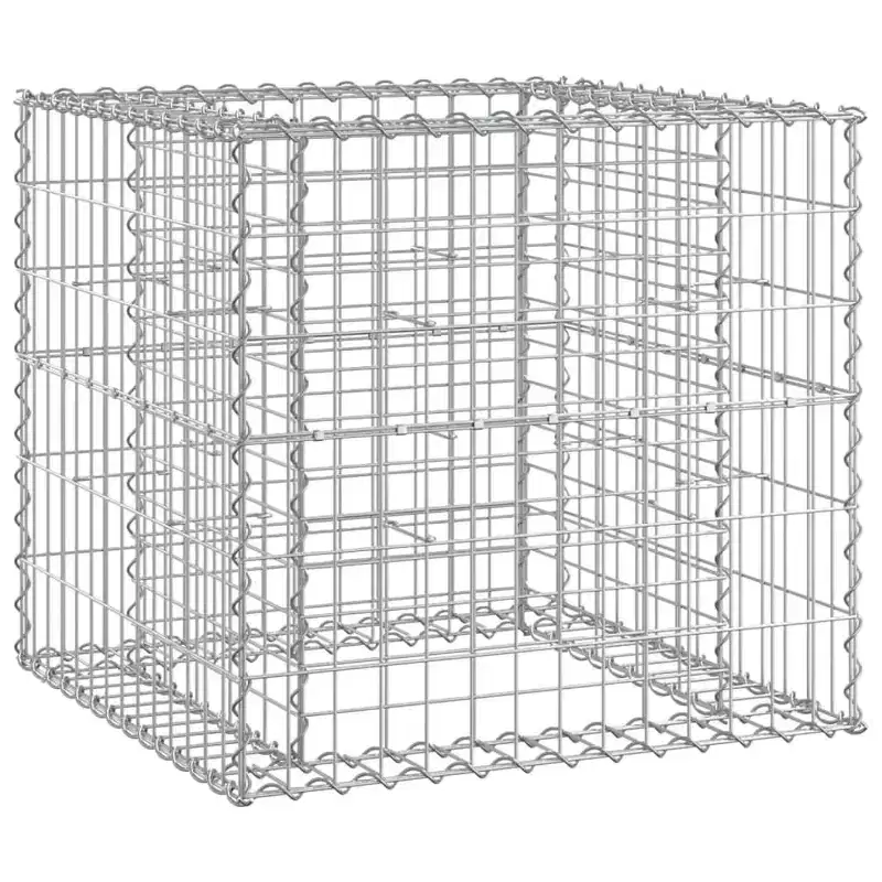 vidaXL Garden Bench With Gabion Basket Wooden, Silver