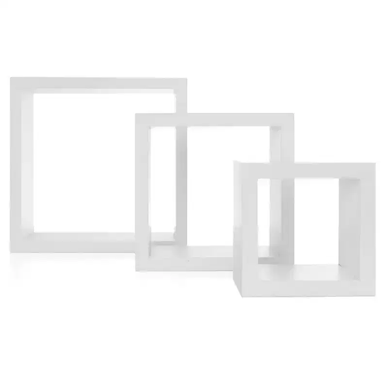 Floating Wall Shelves Set of 3 – White