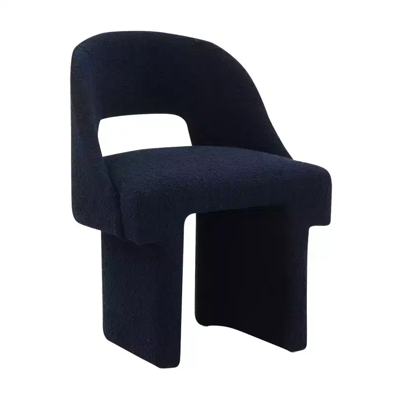 LeisureMod Quell Modern Side Boucle Accent Chair  Stylish Cozy Upholstered Seat with Curved Back, Perfect for Living Room, Bedroom, or Lounge
