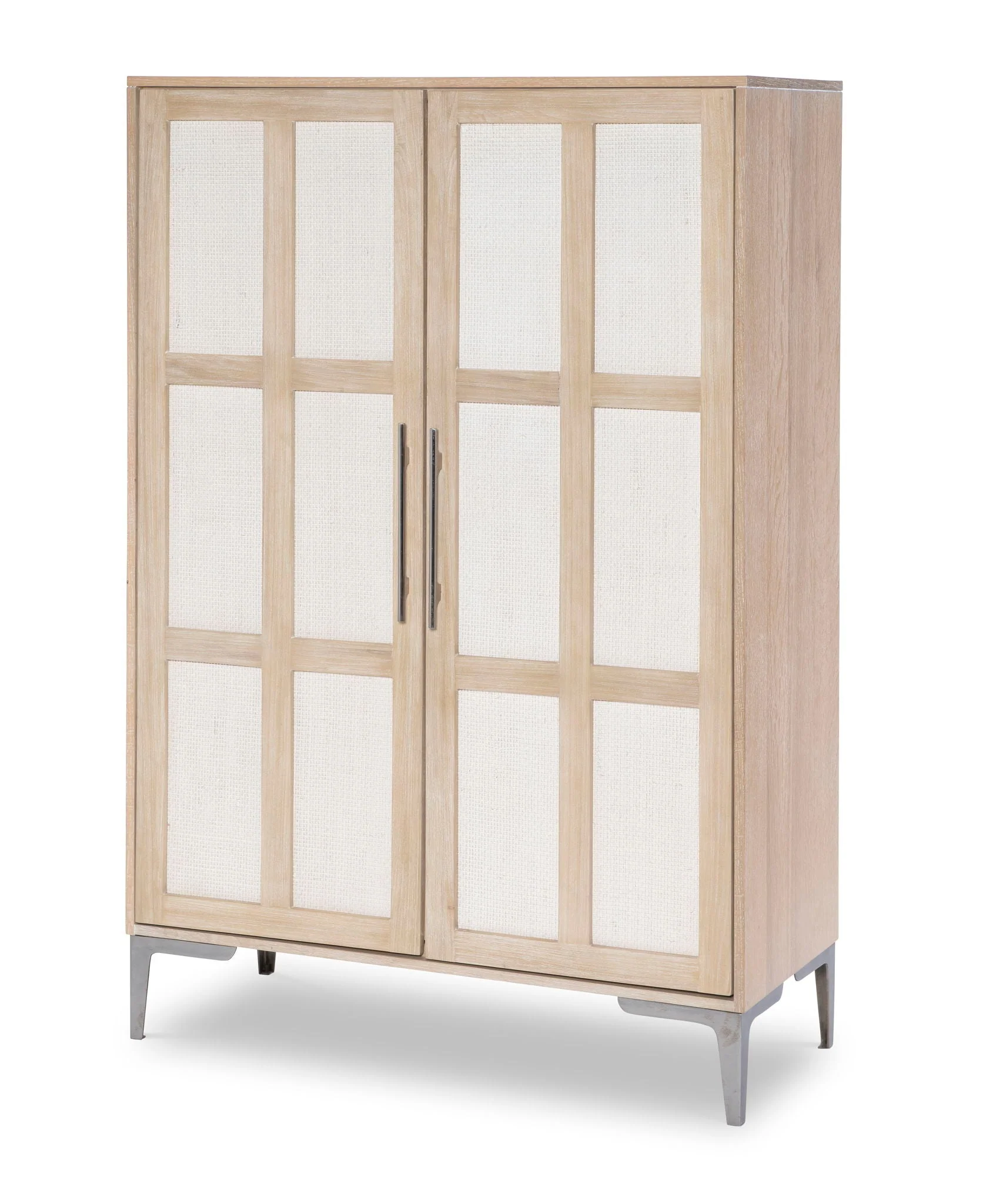 Armoire Beige product Features Select Hardwoods w/ Quartered Ash & Faux Linen Materials Mixed