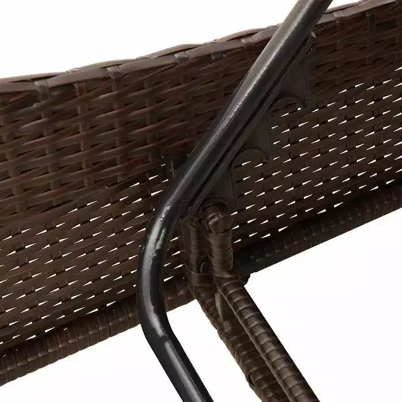 vidaXL Sun Lounger with Cushion 23.6x80.7x28.7 Poly Rattan