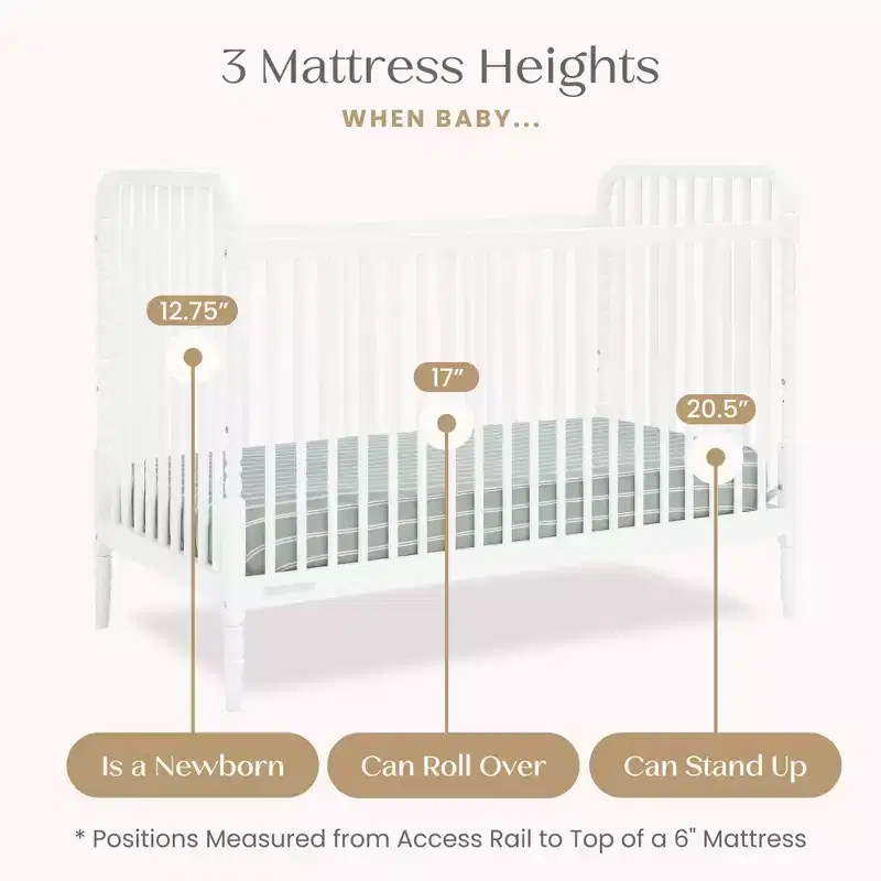 Wood 4-in-1 Convertible Baby Crib 55''W x 30.5''D x 41''H