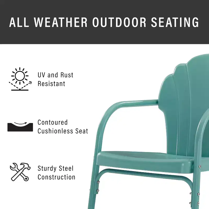 HomeStock Tulip 5Pc Outdoor Metal Dining Set with Dining Table & 4 Chairs