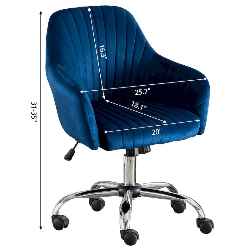 Home Office Leisure Chair with Adjustable Height and Casters