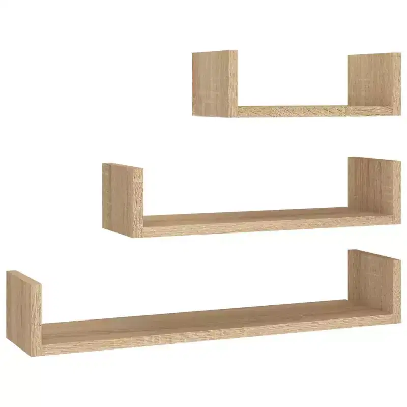 Shelf Black Engineered wood Large Wall-mounted