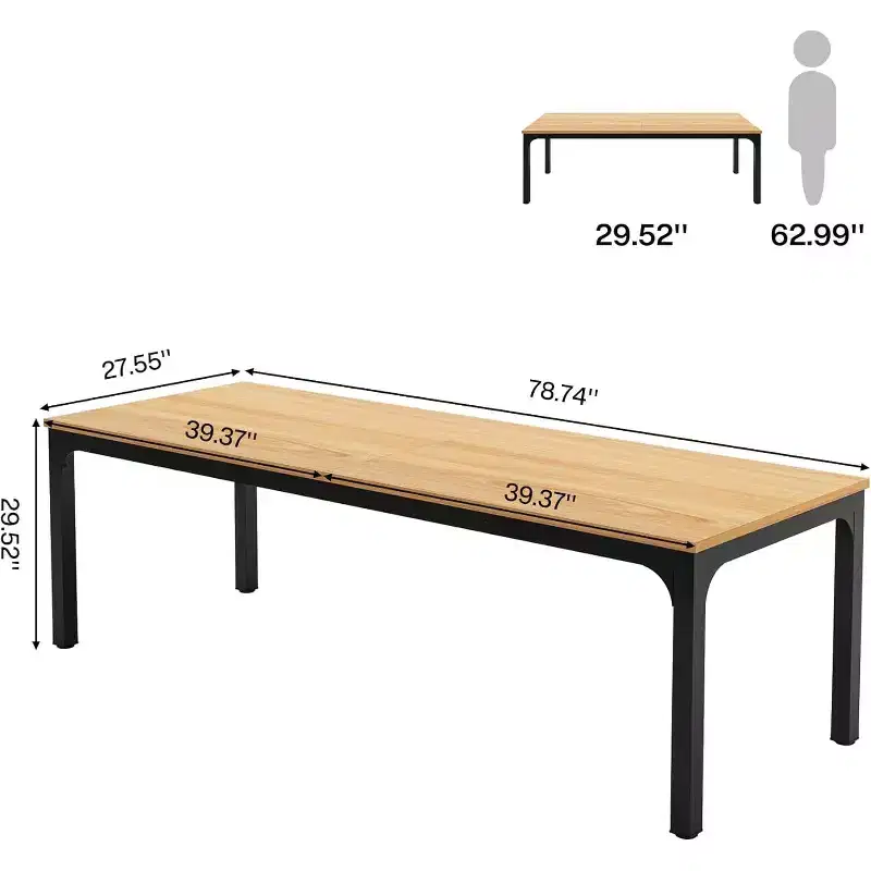Lantine 78.7 Inches Extra Long Computer Desk, 2 Person Double Long Workstation for Home Office
