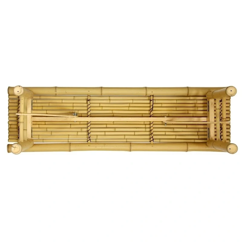 Handmade 4' Japanese-Style Light Bamboo Folding Bench - 47.00W x 14.00D x 15.75H