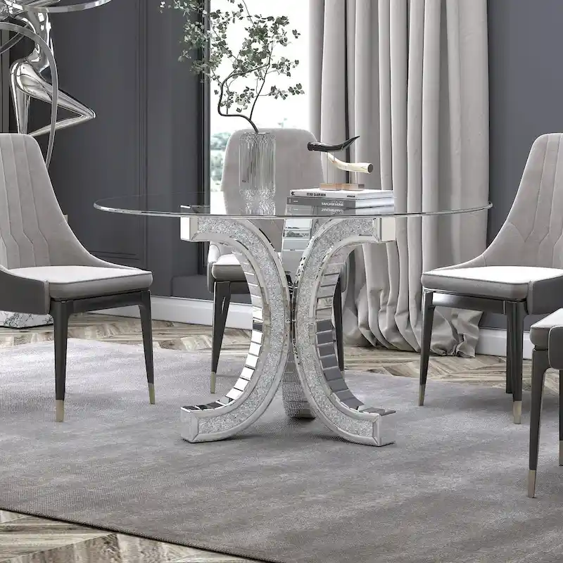 Round Glass Top Dining Table