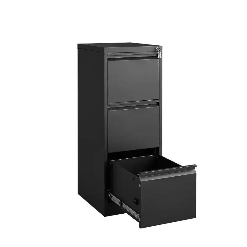 Heavy-Duty Lockable Metal Filing Cabinet - 3 Drawers, Secure Vertical Steel File Organizer for Letter, Legal & A4 Files, Space-Saving Home Office Storage