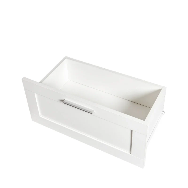 70-Inch TV Stand with Open Shelves and Drawers — White