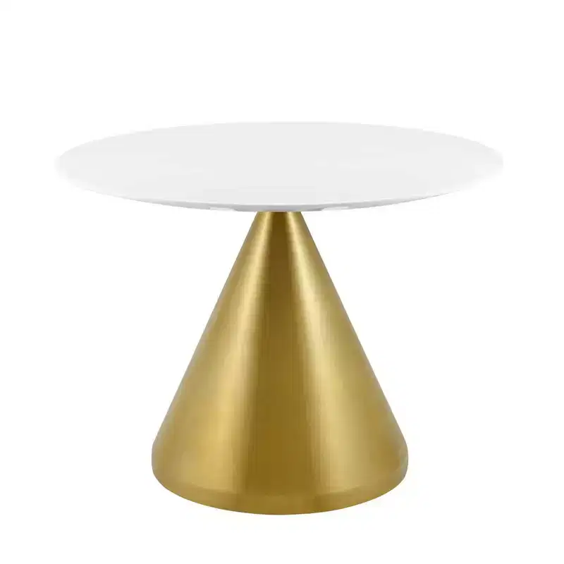 40" Tupelo Round Wood Dining Table Gold White - Modway