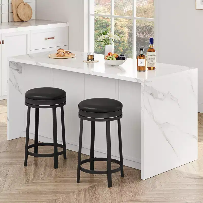 COZONY Swivel Bar Stools Set, Counter Height Adjustable Stools, Kitchen Island Stools for Breakfast Nook, Home Bar, Counter Dining