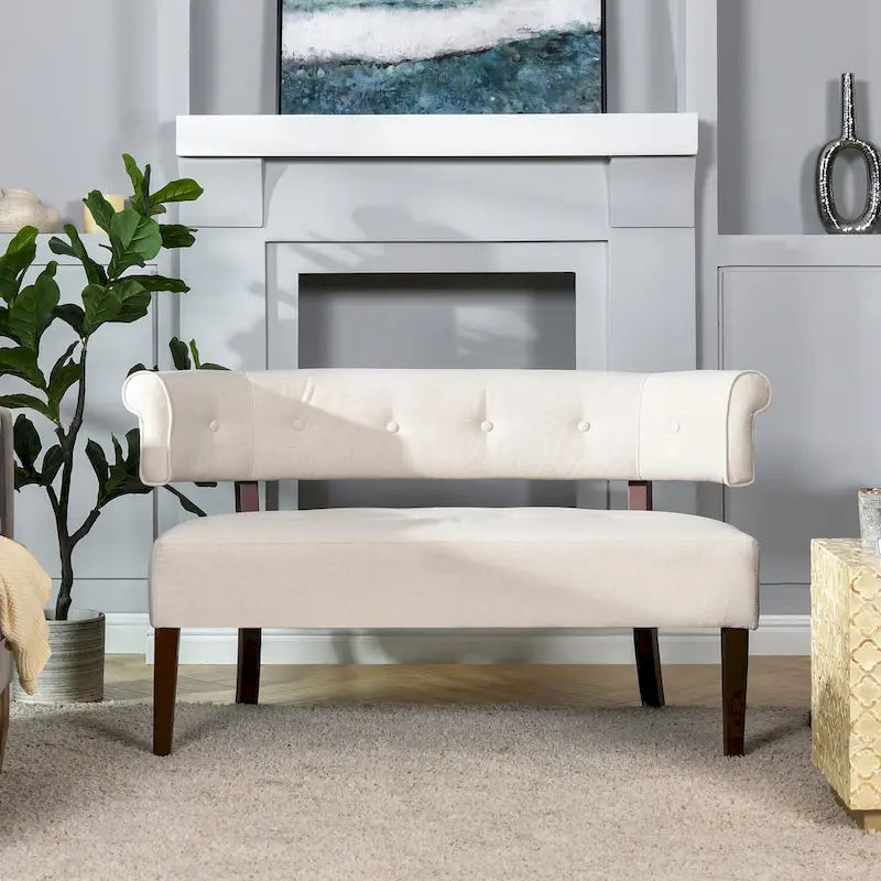 Jared 51 Modern Recessed Arm Tufted Bench Settee