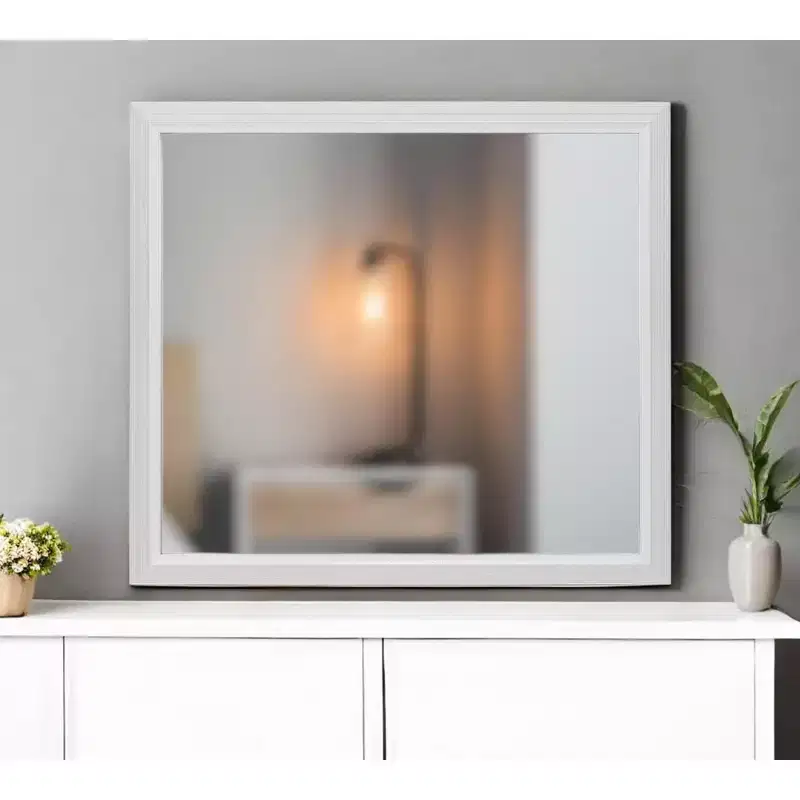 HomeRoots 35 White Framed Dresser Mirror