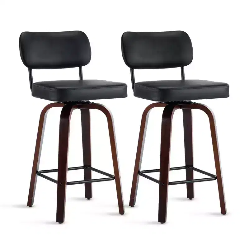 360 Swivel Counter Height Bar Stools Set of 2