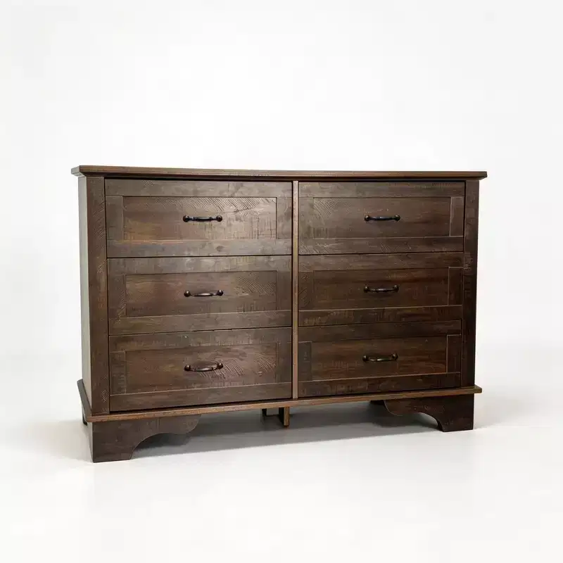 Crescent Moon Rectangular Six-Drawer Chest
