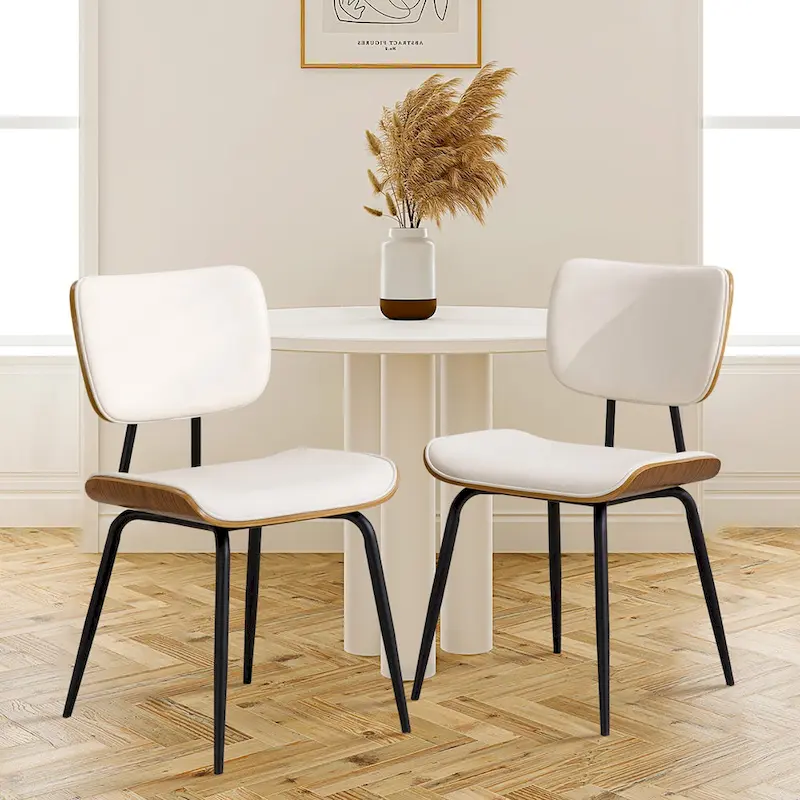 Faux Leather Upholstered Dining Chairs Set of 2/4 - 33.5 H x 17.5 W x 23 D