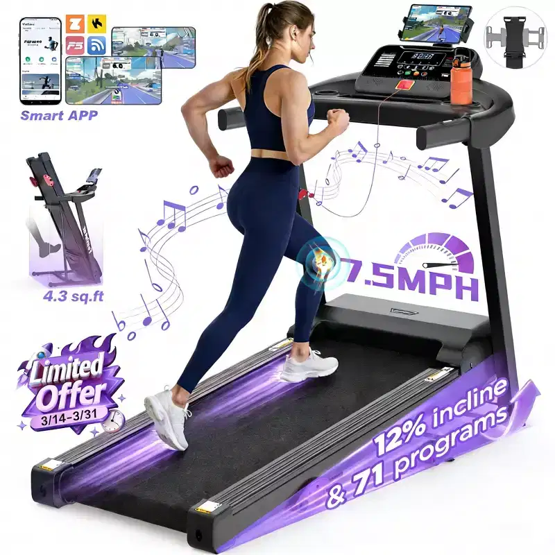 Clearance 4-in-1 Treadmill with 12% Incline, Portable Foldable Treadmills for Home and Office, 3.5 HP Quiet Treadmill
