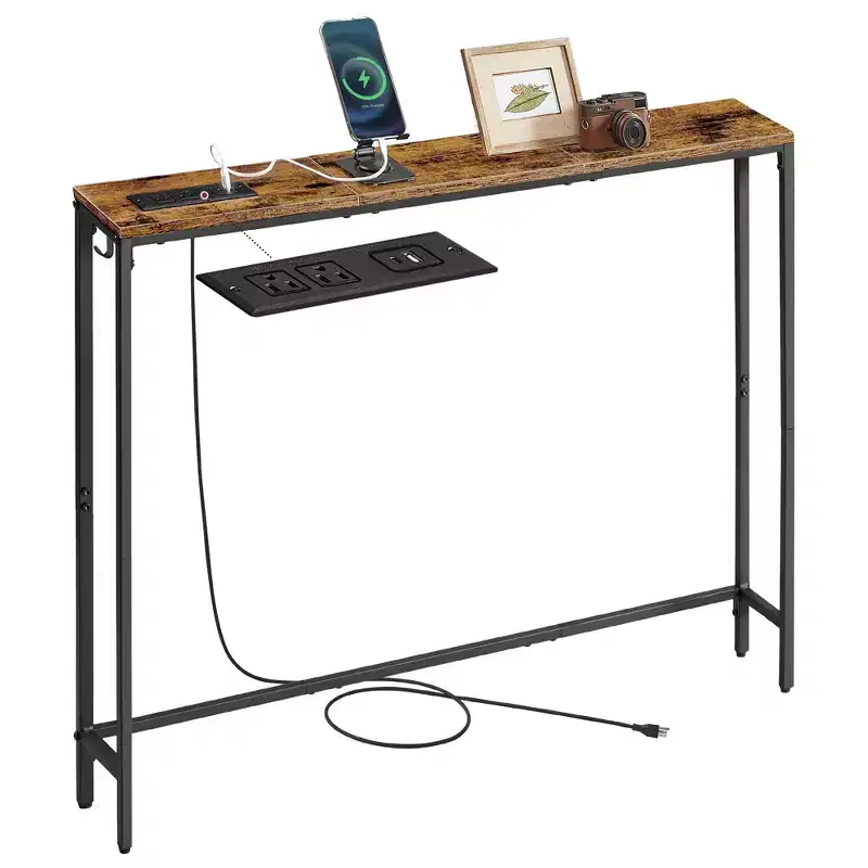 Console Table with Built-In Power Outlet & USB Ports