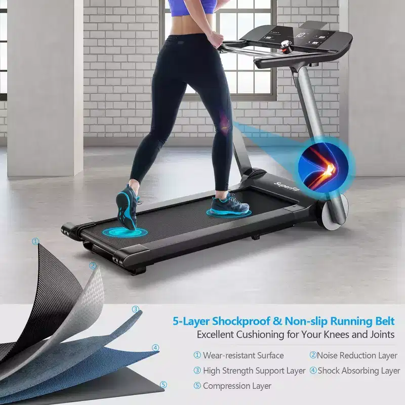Costway Folding Electric Treadmill Jogging MachineBluetooth10 Preset Programs