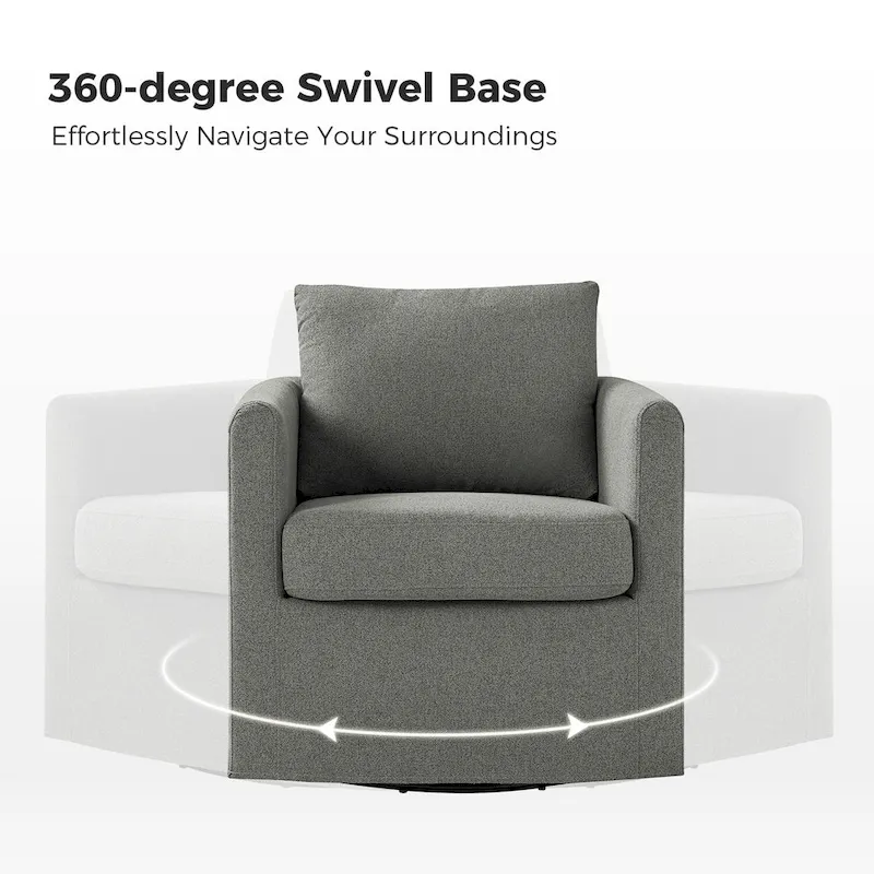 Erkenbald Modern 360-Degree Swivel Chair with Removable Slipcover Set of 2 by HULALA HOME