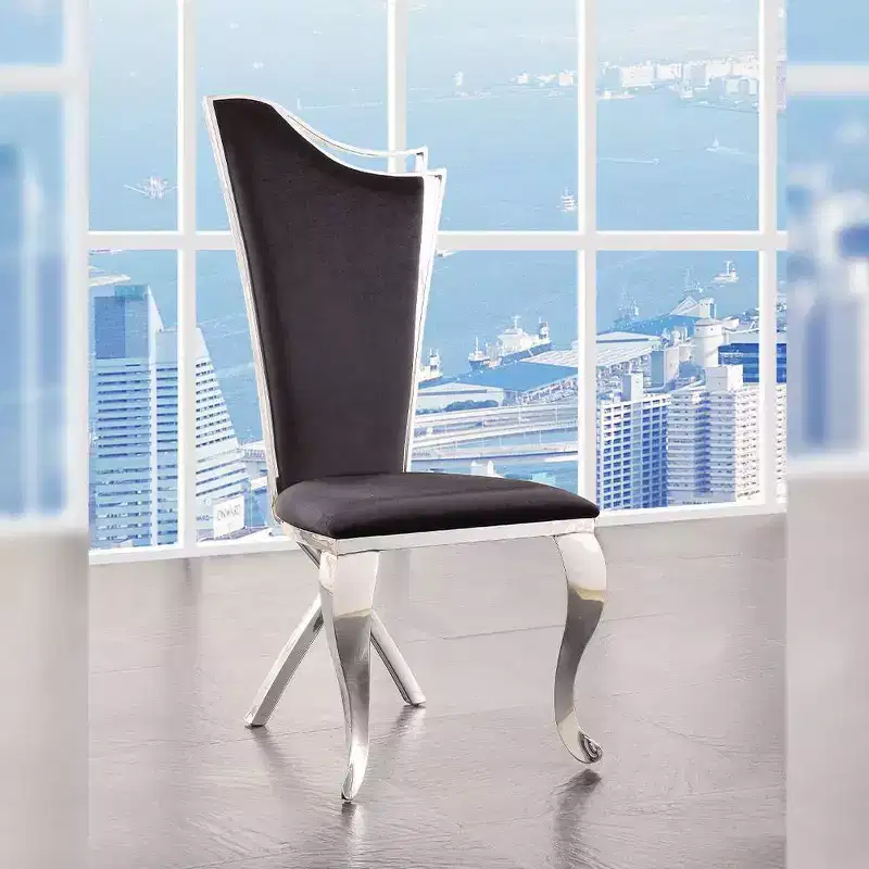 Acme Furniture Cyrene Dining Chairs Black Fabric/Stainless Steel